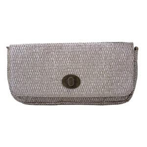 Shiraleah Natural Woven Toggle Clutch Envelope Purse Handbag Tan / Beige